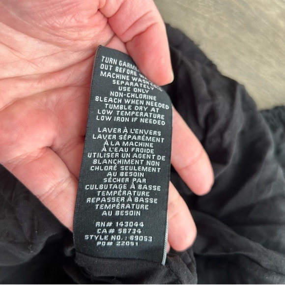 7 For all Mankind Eyelet Black Mini Dress Puff Sleeve Size Medium - Picture 4 of 4